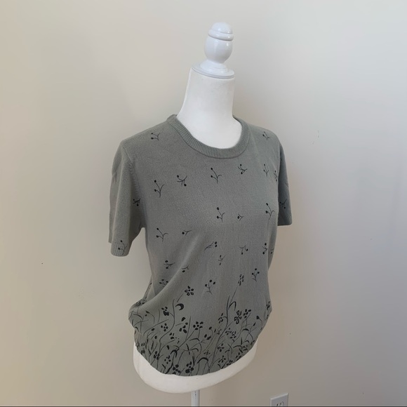 Sag Harbor Floral Nature Print Knit Tee Shirt - Picture 2 of 5